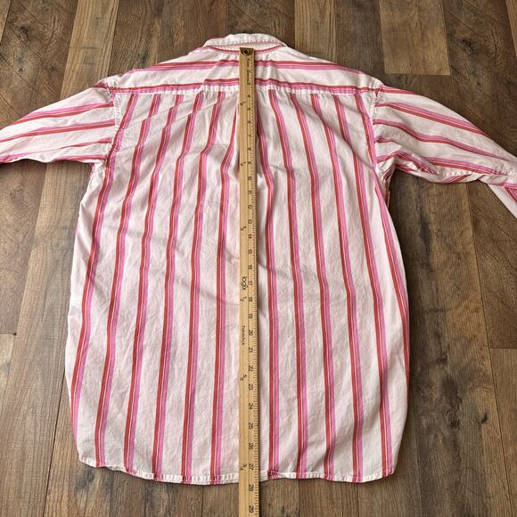 J Crew Button Down Shirt Women's Size 2XS Pink Striped Preppy Relaxed Fit 5628 - Picture 9 of 13